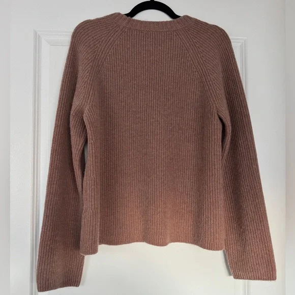 *Rare* QUINCE Mongolian Cashmere Fisherman Crewneck Sweater Strawberry Melange 🍓 - Picture 7 of 9